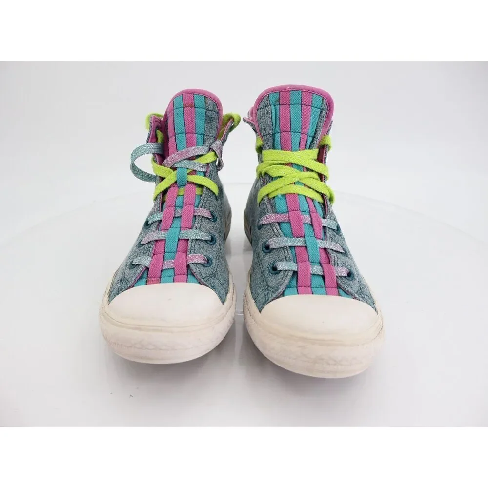 Converse Chuck Taylor All Star Loopholes Hi Teal/Pink Junior Size 6 Sneaker Shoe
